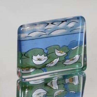 Iittala lasikortti, suunnittelija Heljä Liukko-Sundström, pieni, serikuva