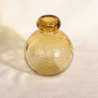 Riihimäen lasi Tellus koristepullo, amber, suunnittelija Erkkitapio Siiroinen,