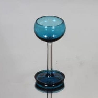 Riihimäen lasi Harlekiini liköörilasi, sininen, suunnittelija Nanny Still, pieni