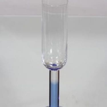 Nuutajärvi Mondo kuohuviinilasi, sininen-kirkas, suunnittelija Kerttu Nurminen,