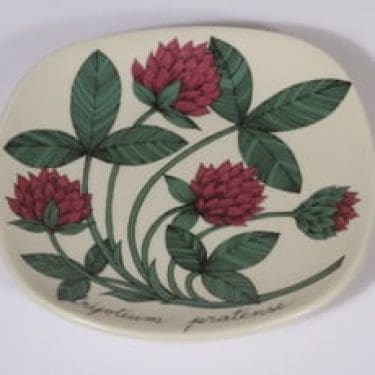 Arabia Botanica koristelautanen, Puna-apila, suunnittelija Esteri Tomula, Puna-apila, pieni, serikuva