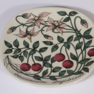 Arabia Botanica koristelautanen, Karpalo, suunnittelija Esteri Tomula, Karpalo, pieni, serikuva