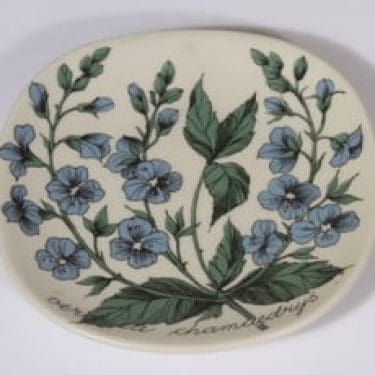 Arabia Botanica koristelautanen, Nurmitädyke, suunnittelija Esteri Tomula, Nurmitädyke, pieni, serikuva