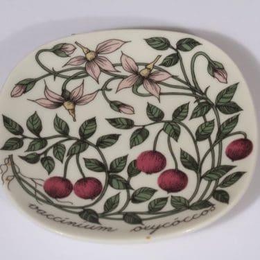 Arabia Botanica koristelautanen, Karpalo, suunnittelija Esteri Tomula, Karpalo, pieni, serikuva