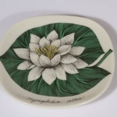 Arabia Botanica koristelautanen, Valkolumme, suunnittelija Esteri Tomula, Valkolumme, pieni, serikuva