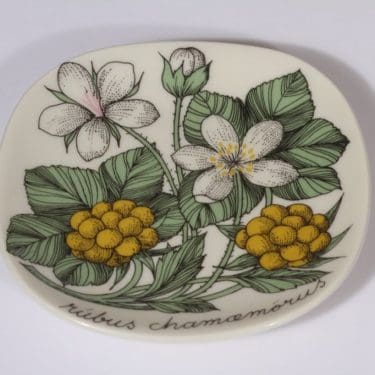 Arabia Botanica koristelautanen, Suomuurain, suunnittelija Esteri Tomula, Suomuurain, pieni, serikuva