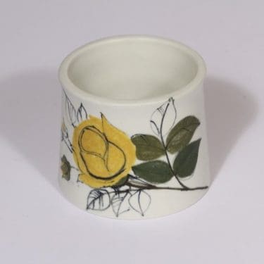 Arabia Kukka maljakko, käsinmaalattu, suunnittelija Hilkka-Liisa Ahola, käsinmaalattu, pieni, signeerattu, kukka-aihe