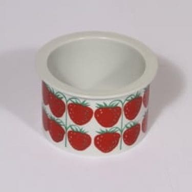 Arabia Pomona purnukka, mansikka, suunnittelija Raija Uosikkinen, mansikka, pieni, serikuva