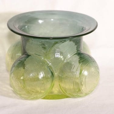 Riihimäen lasi Pajazzo maljakko, signeerattu, suunnittelija Nanny Still, signeerattu