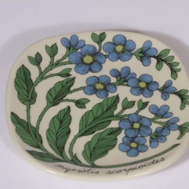 Arabia Botanica koristelaatta, Luhtalemmikki, suunnittelija Esteri Tomula, Luhtalemmikki, pieni, serikuva