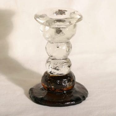 Humppila Kivi-Set kynttilänjalka, ruskea|kirkas, suunnittelija Pertti Santalahti,