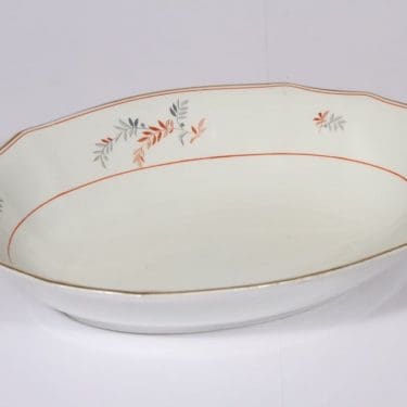 Arabia koriste 4028 kulho, suunnittelija Reinhard Richter, soikea, siirtokuva, lehtiaihe