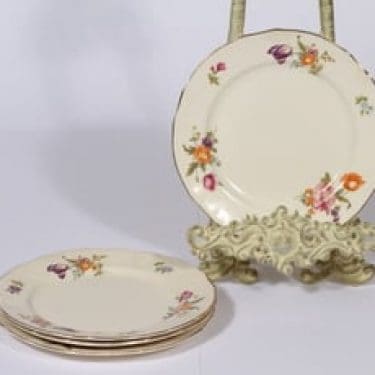 Arabia Kesäkukka lautaset, 4 kpl, suunnittelija , pieni, siirtokuva, kukka-aihe