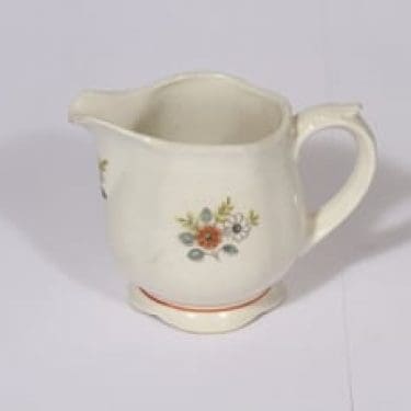 Arabia Sirkka kermakko, suunnittelija Reinhard Richter, siirtokuva, kukka-aihe