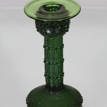 Riihimäen lasi Grapponia kynttilänjalka, vihreä, suunnittelija Nanny Still,