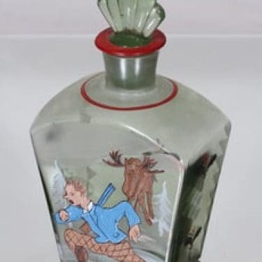 Kumelan lasimaalaamo karahvi, käsinmaalattu, suunnittelija , käsinmaalattu