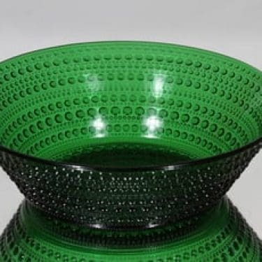 Nuutajärvi Kastehelmi kulho, vihreä, suunnittelija Oiva Toikka,