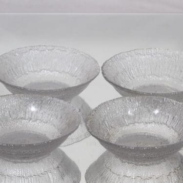 Iittala Solaris annoskulhot, kirkas, 4 kpl, suunnittelija Tapio Wirkkala,