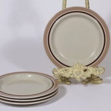 Arabia Koralli leivoslautaset, punainen, 4 kpl, suunnittelija Raija Uosikkinen,