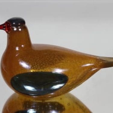 Nuutajärvi koristelintu, Kultakyyhky, suunnittelija Oiva Toikka, Kultakyyhky, konesigneerattu