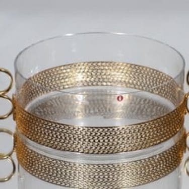 Iittala Karaati kulho, kirkas, suunnittelija Timo Sarpaneva, kullattu