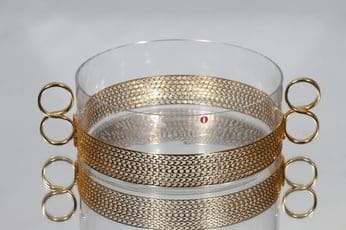 Iittala Karaati kulho, kirkas, suunnittelija Timo Sarpaneva, kullattu