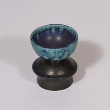 Arabia kynttilänjalka, käsinmaalattu, suunnittelija Liisa Hallama, käsinmaalattu, valulasite, käsindreijattu, signeerattu