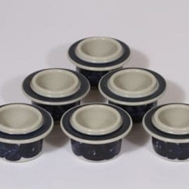 Arabia Anemone munakupit, käsinmaalattu, 6 kpl, suunnittelija Ulla Procope, käsinmaalattu, signeerattu