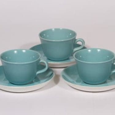Arabia Maija kahvikupit, turkoosi, 3 kpl, suunnittelija Olga Osol,