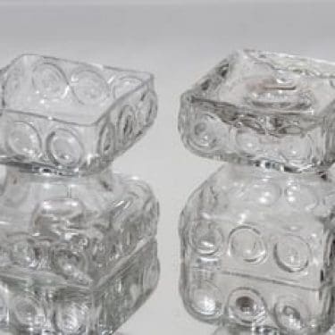 Riihimäen lasi Kehrä kääntömaljakot, kirkas, 2 kpl, suunnittelija Tamara Aladin, pieni