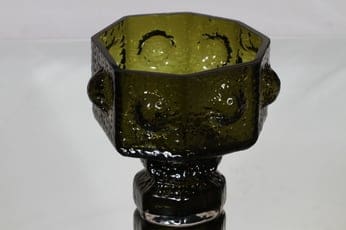 Riihimäen lasi Fontana maljakko, oliivinvihreä, suunnittelija Nanny Still, massiivinen