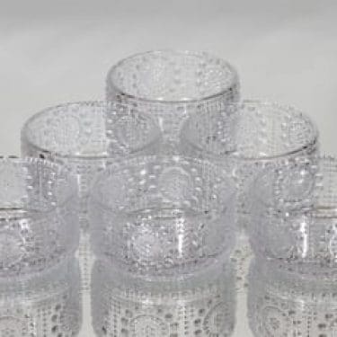 Riihimäen lasi Grapponia jälkiruokakulhot, kirkas, 6 kpl, suunnittelija Nanny Still,