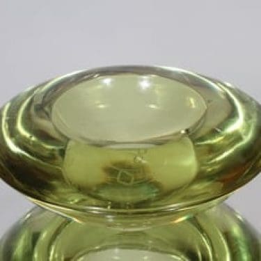 Riihimäen lasi Hellaa taide-esine, signeerattu, suunnittelija Aimo Okkolin, signeerattu, pieni, massiivinen