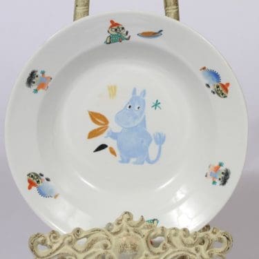 Arabia Muumi lasten lautanen, syvä, suunnittelija Tove Slotte, syvä, serikuva