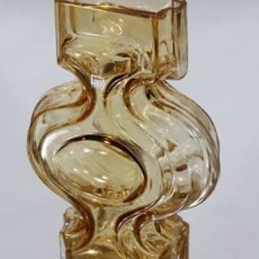 Riihimäen lasi Emma malajkko, amber, suunnittelija Helena Tynell,