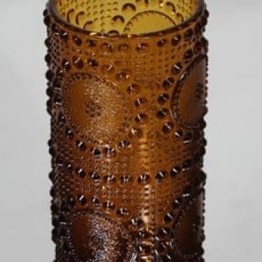 Riihimäen lasi Grapponia maljakko, amber, suunnittelija Nanny Still,