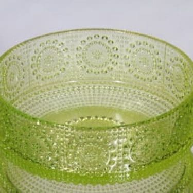 Riihimäen lasi Grapponia kulho, keltainen, suunnittelija Nanny Still,