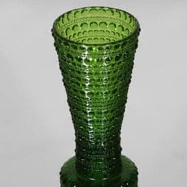 Nuutajärvi Kastehelmi kääntömaljakko, vihreä, suunnittelija Oiva Toikka,