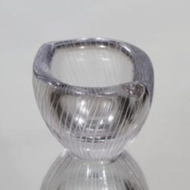 Iittala 3132 taide-esine, signeerattu, suunnittelija Tapio Wirkkala, signeerattu, pieni, viivahiottu