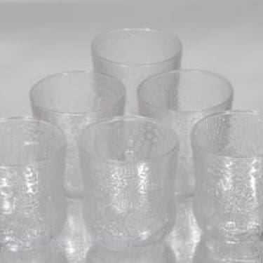 Nuutajärvi Fauna lasit, 25 cl, 6 kpl, suunnittelija Oiva Toikka, 25 cl