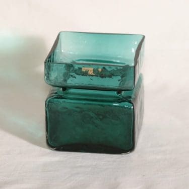 Riihimäen lasi Pala maljakko, turkoosi, suunnittelija Helena Tynell,