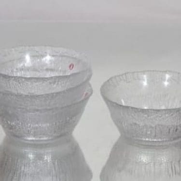 Iittala Solaris jälkiruokakulhot, kirkas, 4 kpl, suunnittelija Tapio Wirkkala,