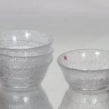 Iittala Solaris jälkiruokakulhot, kirkas, 4 kpl, suunnittelija Tapio Wirkkala,