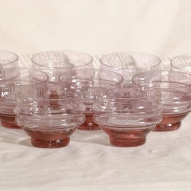 Riihimäen lasi Sulttaani jälkiruokakulhot, ametisti, 9 kpl, suunnittelija Nanny Still,