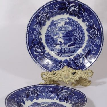 Arabia Maisema lautaset, syvä, 2 kpl, suunnittelija , syvä, kuparipainikoriste