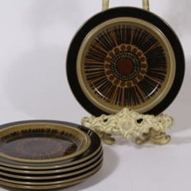 Arabia Kosmos lautaset, pieni, 6 kpl, suunnittelija Gunvor Olin-Grönqvist, pieni, puhalluskoriste