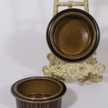 Arabia Kosmos vuoat, ruskea, 2 kpl, suunnittelija Gunvor Olin-Grönqvist, puhalluskoriste, pieni