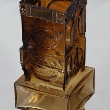 Turun hopea 1012/S maljakko, ruskea, suunnittelija Pentti Sarpaneva, signeerattu