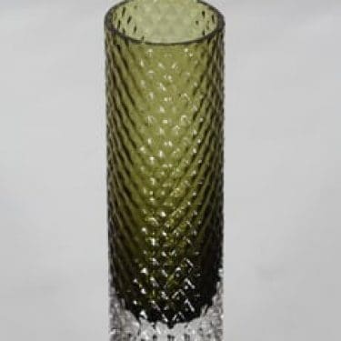 Riihimäen lasi 1491 maljakko, vihreä, suunnittelija Tamara Aladin, pieni