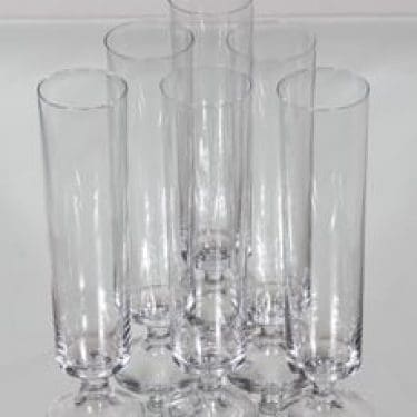 Iittala Karelia kuohuviinilasit, kirkas, 6 kpl, suunnittelija Tapio Wirkkala,